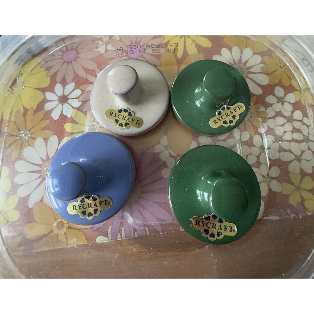 1992 Set of 4 Rycraft Cookie Stamps Terracotta Hummingbird, Rose, Angel, Bells